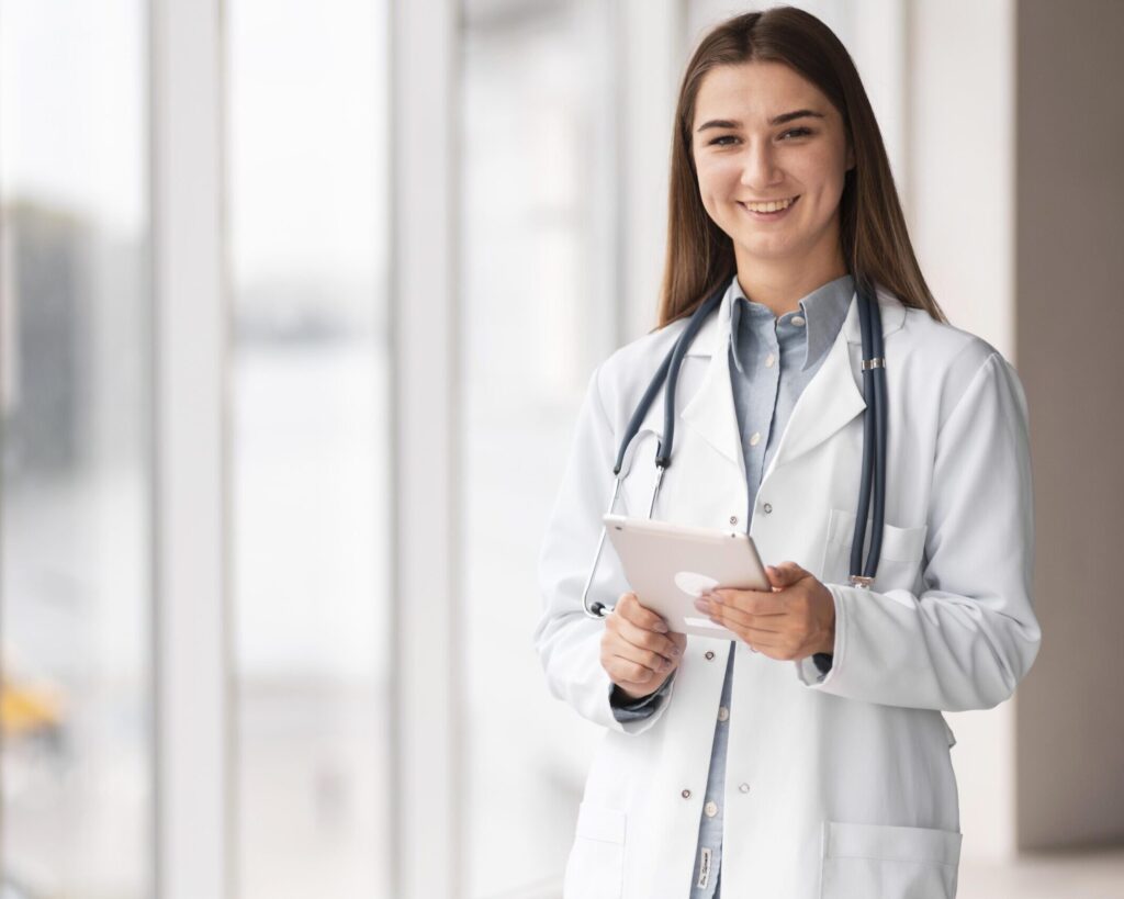 pretty doctor happy be hospital scaled e1731334309638