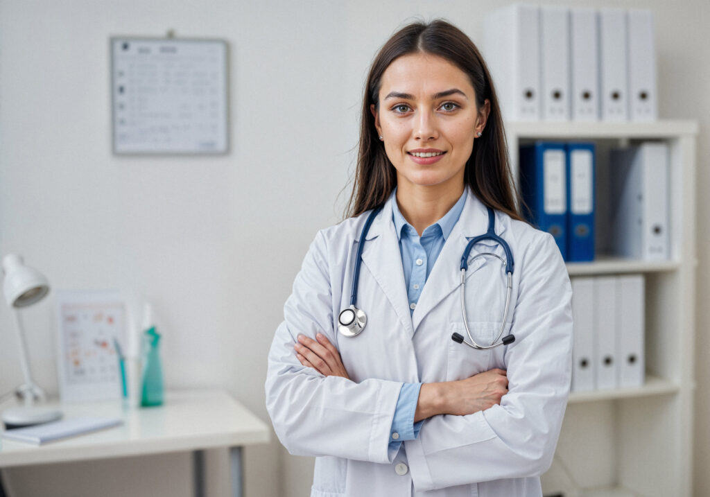 medico confiado en la clinica