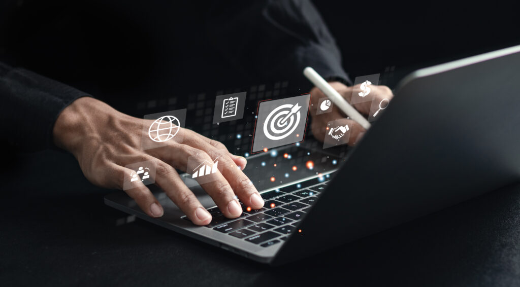 concepts setting goals developing business guidelines success businessman analyzing customer data marketing strategy
